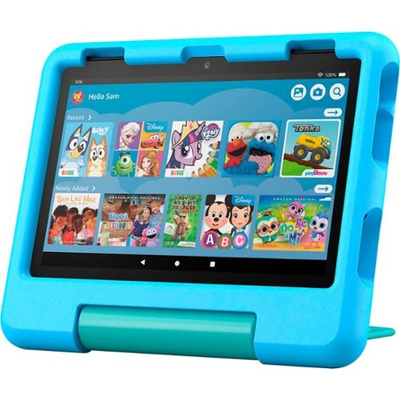 Amazon - Fire HD 8 Kids tablet, ages 3-7 | 3GB memory, 13-hr battery, 32GB, (2024 release) - Blue