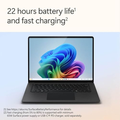 Microsoft Surface Laptop (2024), Windows 11 Copilot+ PC, 13.8" Touchscreen Display, Snapdragon X Elite (12 core), 32GB RAM, 1TB SSD Storage, Black (Snapdragon X Elite (12 core), 32 GB, 1 TB, 13.8" Touchscreen, Black)