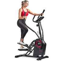 Sunny Health & Fitness Cardio Climber Stepping Elliptical Exercise Machine for Home with 8 Levels of Magnetic Resistance, Performance Monitor, Full Body Workout (Black)