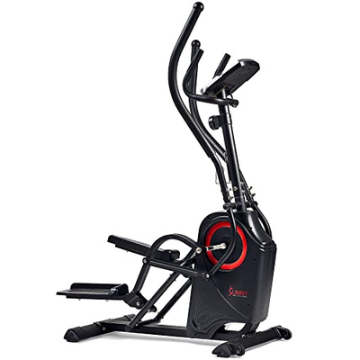 Sunny Health & Fitness Cardio Climber Stepping Elliptical Exercise Machine for Home with 8 Levels of Magnetic Resistance, Performance Monitor, Full Body Workout (Black)