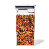 OXO Good Grips Pet POP Container – 6.0 Qt/5.7 L with Half Scoop, Ideal for up to 6.5lbs of Dog Food or 4.5lbs of Cat Food, Airtight Dog and Cat Food Storage Container, BPA Free, Clear (Pet POP 6.0 Qt)