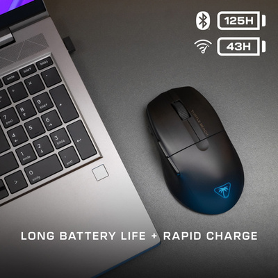 Turtle Beach - Pure Air Ultra-Light Wireless Ergonomic RGB Gaming Mouse with 26K DPI Optical Sensor & 125 hour Battery for PC - Wireless - Black