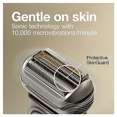 Braun Electric Razor for Men, Waterproof Foil Shaver, Series 9 Pro 9477cc, Wet & Dry Shave, with Portable Charging Case, ProLift Beard Trimmer, 5-in-1 Cleaning & Charging SmartCare Center, Silver (9477cc Shaver)