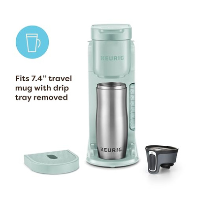 Keurig K-Express Single Serve K-Cup Pod Coffee Maker, 3 Brew Sizes, Strong Button Feature, 42oz Removable Reservoir, Mint (Mint)