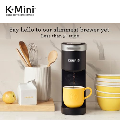 Keurig K-Mini Single Serve K-Cup Pod Coffee Maker, 6 to 12oz Brew size, with Cord Storage, Perfect for Small Spaces, Black (Black)