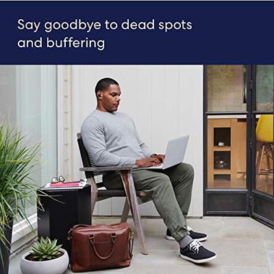 Amazon eero 6 mesh wifi system - Supports internet plans up to 500 Mbps, Coverage up to 3,000 sq. ft., Connect 75+ devices, 2-pack (1 router + 1 extender) (1 router + 1 extender, without eero Plus)