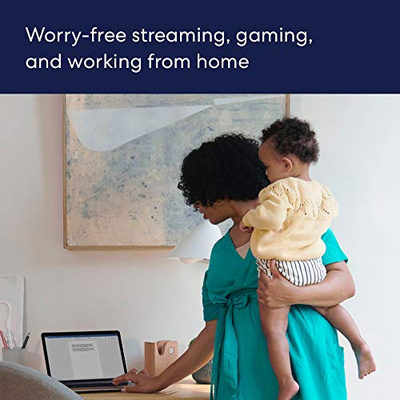 Amazon eero 6 mesh wifi system - Supports internet plans up to 500 Mbps, Coverage up to 3,000 sq. ft., Connect 75+ devices, 2-pack (1 router + 1 extender) (1 router + 1 extender, without eero Plus)