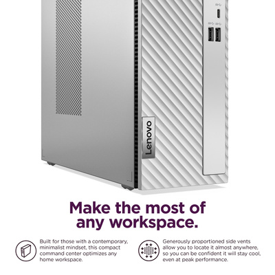 Lenovo - IdeaCentre 3 Desktop - Intel Core i5-14400 - 8GB Memory - 256GB SSD - Cloud Grey