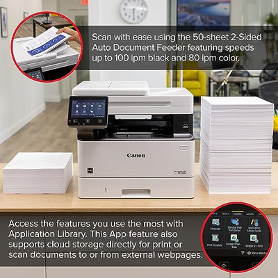 Canon imageCLASS MF462dw - Monochrome, Duplex Wireless Laser Printer, All-in-One with Scanner, Copier, Fax, Home or Office, Auto Document Feeder, Mobile Ready, 3 Year Limited Warranty, 37 PPM, White (imageCLASS MF462dw)