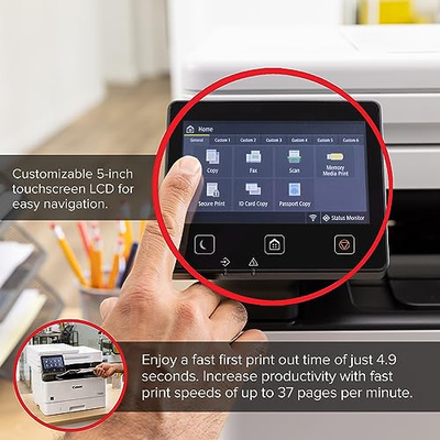 Canon imageCLASS MF462dw - Monochrome, Duplex Wireless Laser Printer, All-in-One with Scanner, Copier, Fax, Home or Office, Auto Document Feeder, Mobile Ready, 3 Year Limited Warranty, 37 PPM, White (imageCLASS MF462dw)