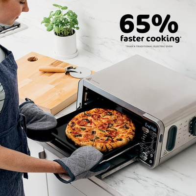 Ninja, Toaster Oven, Air Fryer, Thermometer, Toaster Oven Air Fryer Combo, Stainless Steel, Quick meals, Fries, Frozen Food, Air Fry, Dehydrate, Reheat, 13-in-1,Less Oil, Flip Away Oven, Foodi, SP351 (13-in-1 with Thermometer)
