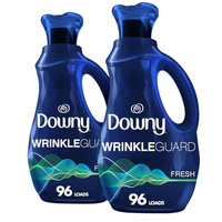 Downy Wrinkleguard Laundry Fabric Softener Liquid, Fresh Scent, Two 48oz Bottles, 192 Total Loads (Fresh, 48 Fl Oz (Pack of 2))