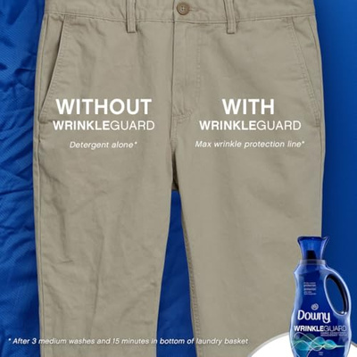 Downy Wrinkleguard Laundry Fabric Softener Liquid, Fresh Scent, Two 48oz Bottles, 192 Total Loads (Fresh, 48 Fl Oz (Pack of 2))