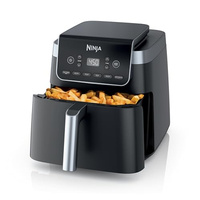 Ninja | Air Fryer | 6.5 QT Pro XL Capacity fits 9lbs of Wings | 6-in-1 Max Crisp, Air Fry, Roast, Bake, Reheat & Dehydrate | Nonstick Basket, Crisper Plate & Recipe Guide | Grey | AF181 (Black, 6.5 QT MAX)