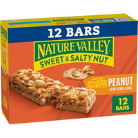 Nature Valley Granola Bars, Sweet and Salty Nut, Peanut, 12 Bars, 14.4 oz (Peanut, 12 Count (Pack of 1))