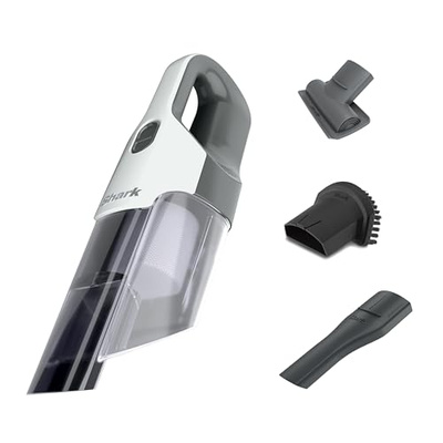 Shark Cyclone PET Handheld Vacuum with, HyperVelocity Suction, Powerful Pet Hair Pickup, Lightweight, XL Dust Cup, Including Upholstery Tool, 8" Crevice Tool, Scrubbing Brush, Pearl White, AA701 (Cyclone PET)
