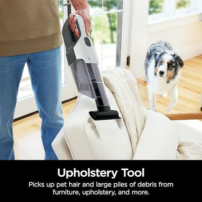Shark Cyclone PET Handheld Vacuum with, HyperVelocity Suction, Powerful Pet Hair Pickup, Lightweight, XL Dust Cup, Including Upholstery Tool, 8" Crevice Tool, Scrubbing Brush, Pearl White, AA701 (Cyclone PET)