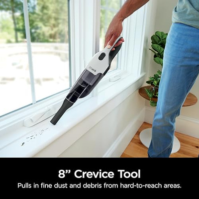 Shark Cyclone PET Handheld Vacuum with, HyperVelocity Suction, Powerful Pet Hair Pickup, Lightweight, XL Dust Cup, Including Upholstery Tool, 8" Crevice Tool, Scrubbing Brush, Pearl White, AA701 (Cyclone PET)