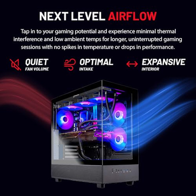 Skytech Gaming Azure 3 Desktop PC, Ryzen 7 7800X3D 4.2 GHz (5GHz Turbo), NVIDIA RTX 5060 Ti 16GB, 1TB Gen4 NVMe SSD, 32GB DDR5 RAM 6000 RGB, 650W Gold PSU, 360mm ARGB AIO, Wi-Fi, Win 11 (7800X3D | 5060 Ti 16GB)