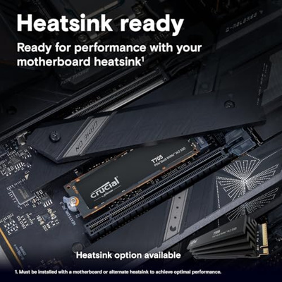 Crucial T705 4TB PCIe Gen5 NVMe M.2 SSD - Up to 14,100 MB/s - Game Ready - Internal Solid State Drive (PC) - +1mo Adobe CC - CT4000T705SSD3 (4TB, T705 Without Heatsink)
