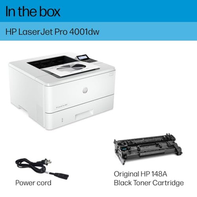 HP LaserJet Pro 4001dw Wireless Black & White Printer, Best-for-Office (2Z601F) (New Version: LaserJet Pro 4001dw)