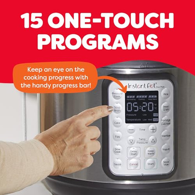 Instant Pot Duo Plus 9-in-1 Multicooker, Pressure Cooker, Slow Cook, Rice Maker, Steamer, Sauté, Yogurt, Warmer & Sterilizer, Includes App With Over 800 Recipes, Stainless Steel, 6 Quarts (6 Quarts)