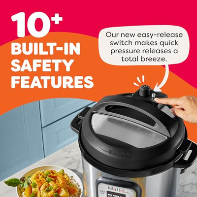 Instant Pot Duo Plus 9-in-1 Multicooker, Pressure Cooker, Slow Cook, Rice Maker, Steamer, Sauté, Yogurt, Warmer & Sterilizer, Includes App With Over 800 Recipes, Stainless Steel, 6 Quarts (6 Quarts)