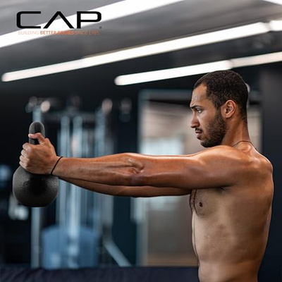 CAP Barbell Black Cast Iron Kettlebell Single or Set | 10-80 Lbs (35 LBS - Single)
