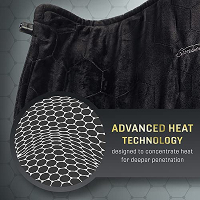 Sunbeam AdvancedHeat King-Sized Heating Pad, Sunbeam Heating Pad for Tough Pain Relief (Black, 12 x 24 Inch)