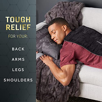 Sunbeam AdvancedHeat King-Sized Heating Pad, Sunbeam Heating Pad for Tough Pain Relief (Black, 12 x 24 Inch)