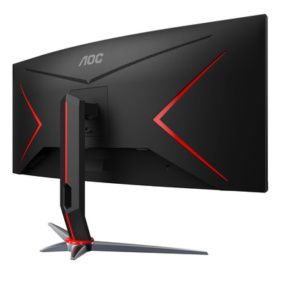 AOC - CU34G2XP 34" VA Curved Gaming Monitor, WQHD (3440x1440), 180Hz, 1ms, Freesync, HDR 400 - Black/Silver/Red
