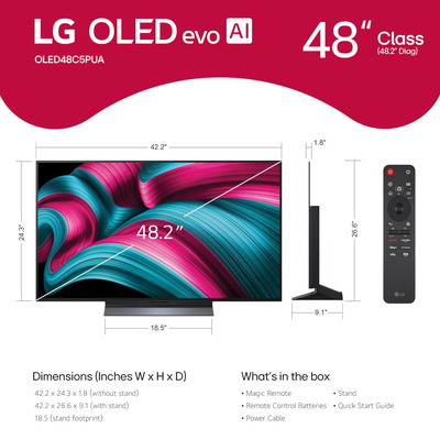 LG - 48" Class C5 Series OLED evo AI 4K UHD Smart webOS TV (2025)
