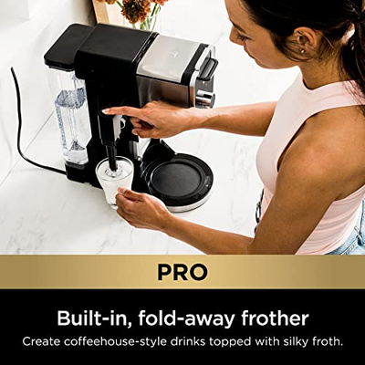 Ninja Hot and Iced Coffee Maker, Single Serve Coffee Maker and Drip Coffee Machine, DualBrew Pro Specialty 12-Cup with K-Cup Combo, Includes Permanent Filter, CFP307 (Frother + Permanent Filter)