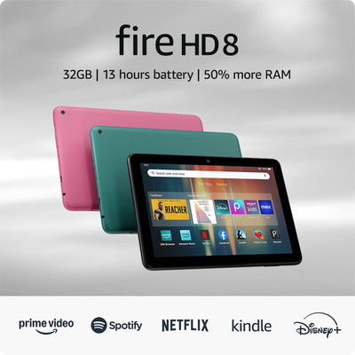 Amazon - Fire HD 8 tablet, 8” HD Display, 3GB memory, 32GB, designed for portable entertainment (2024 release) - BLACK