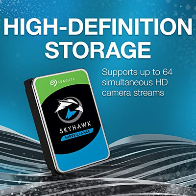 Seagate Skyhawk 4TB Video Internal Hard Drive HDD – 3.5 Inch SATA 6Gb/s 64MB Cache for DVR NVR Security Camera System with Drive Health Management and in-House Rescue Services (ST4000VXZ16/016) (SkyHawk, 4TB, SURVEILLANCE)