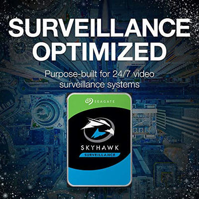 Seagate Skyhawk 4TB Video Internal Hard Drive HDD – 3.5 Inch SATA 6Gb/s 64MB Cache for DVR NVR Security Camera System with Drive Health Management and in-House Rescue Services (ST4000VXZ16/016) (SkyHawk, 4TB, SURVEILLANCE)