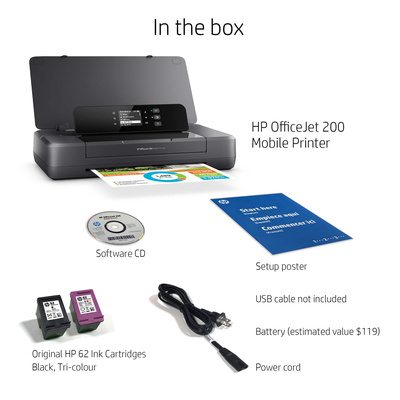 HP - OfficeJet 200 Mobile Inkjet Printer - Black