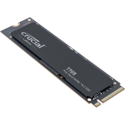 Crucial T705 2TB PCIe Gen5 NVMe M.2 SSD - Up to 14,500 MB/s - Game Ready - Internal Solid State Drive (PC) - +1mo Adobe CC - CT2000T705SSD3 (2TB, T705 Without Heatsink)