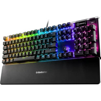 SteelSeries Apex 5 Hybrid Mechanical Gaming Keyboard – Per-Key RGB Illumination – Aircraft Grade Aluminum Alloy Frame – OLED Smart Display (Hybrid Blue Switch)