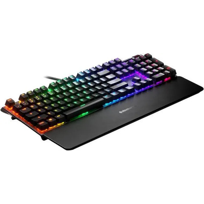 SteelSeries Apex 5 Hybrid Mechanical Gaming Keyboard – Per-Key RGB Illumination – Aircraft Grade Aluminum Alloy Frame – OLED Smart Display (Hybrid Blue Switch)