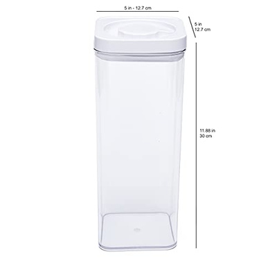Amazon Basics Airtight Food Storage Containers, BPA Free, with Twist/Turn Lids, for Kitchen Pantry Organization, 10-Piece Square Set, Clear Plastic (10-Piece Square Set)