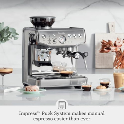 Breville Barista Express Impress Espresso Machine BES876BTR, Black Truffle (Black Truffle)