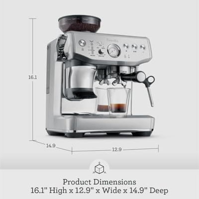 Breville Barista Express Impress Espresso Machine BES876BTR, Black Truffle (Black Truffle)