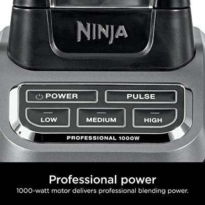 Ninja Professional Blender 1000W, Total Crushing Technology- Smoothies, Ice Crushing & Frozen Fruit, Full-Size Countertop Blender, 72-oz. Pitcher, Black & Grey, BL610 (Generation 2 (1000 Watts))