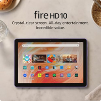 Amazon Fire HD 10 tablet (newest model) built for relaxation, 10.1" vibrant Full HD screen, octa-core processor, 3 GB RAM, 32 GB, Lilac (32 GB, With Lockscreen Ads, Lilac, Amazon Fire HD 10)