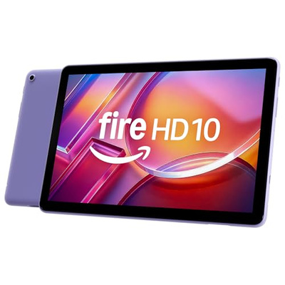Amazon Fire HD 10 tablet (newest model) built for relaxation, 10.1" vibrant Full HD screen, octa-core processor, 3 GB RAM, 32 GB, Lilac (32 GB, With Lockscreen Ads, Lilac, Amazon Fire HD 10)