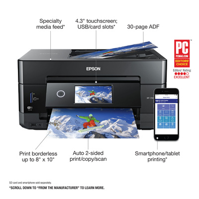 Epson - Expression Premium XP-7100 Wireless All-In-One Inkjet Printer - Black