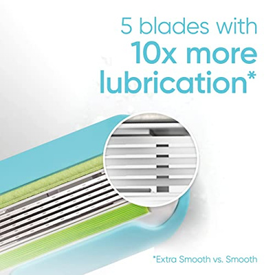 Gillette Venus Platinum Extra Smooth Metal Handle Women's Razor Handle + 4 Blade Refills, Pivoting Head and Ribbon of Moisture (Platinum Handle + 4 Refills)