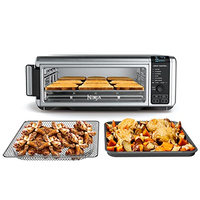 Ninja Digital Air Fry Countertop Oven, 8-in-1 Functionality, 1800W, Flip-Up Design, XL Capacity, Air Fry Basket, Wire Rack & Crumb Tray, Silver, SP101 (8-in-1 Flip Oven)