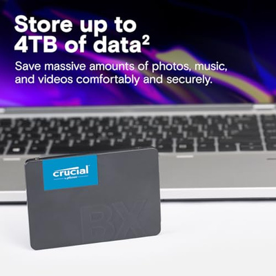 Crucial BX500 4TB 3D NAND SATA 2.5-Inch Internal SSD, up to 540MB/s - CT4000BX500SSD1, Solid State Drive (4 TB)